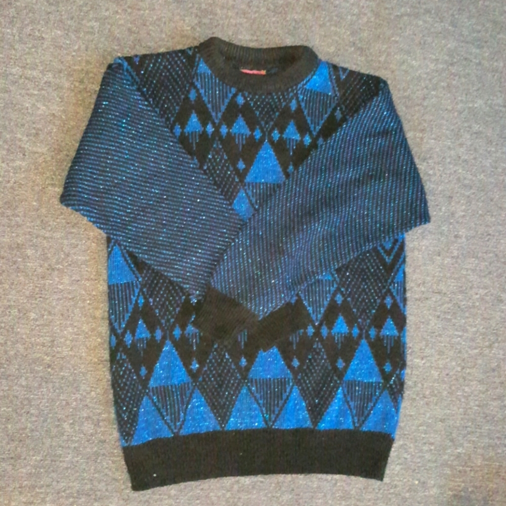Blue & black holiday sweater